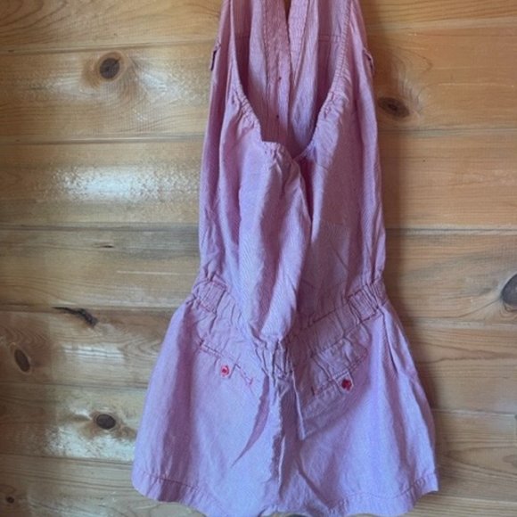 Juniors Size Large Halter Top Romper with Red & White Stripes - Picture 3 of 4